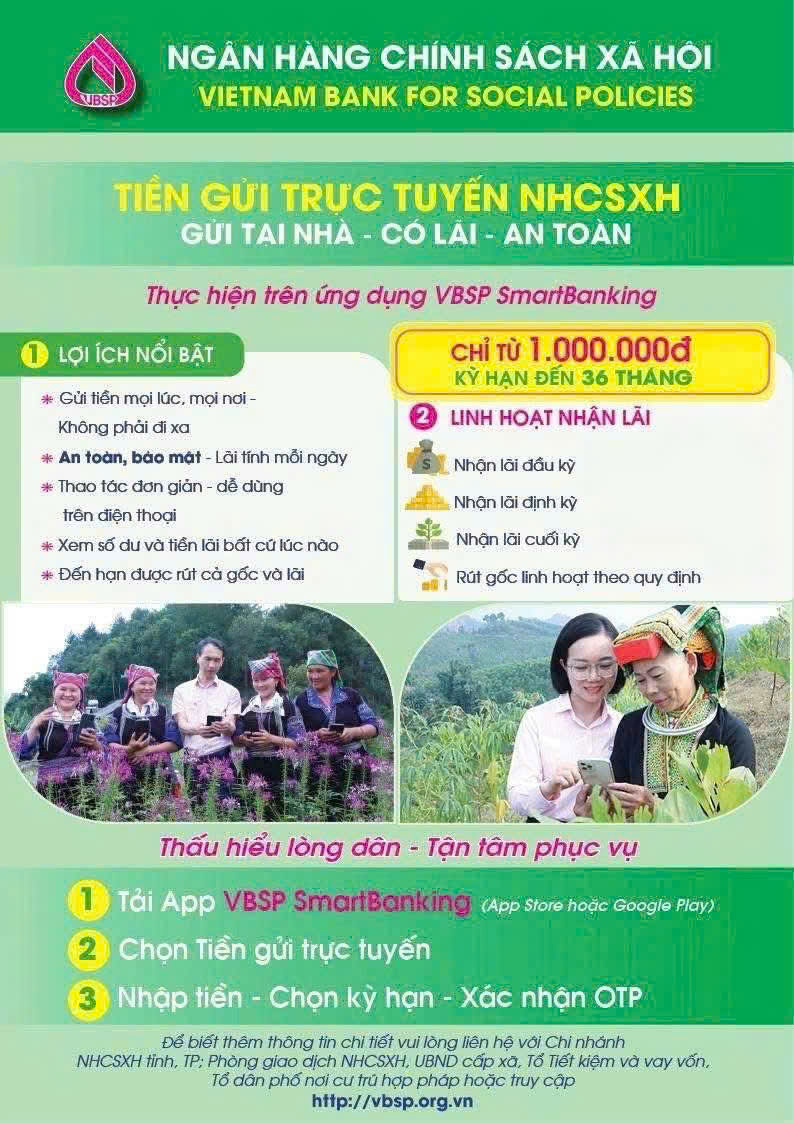 TIỀN GỬI TRỰC TUYẾN NHCSXH – TIỆN LỢI NGAY TRÊN ĐIỆN THOẠI