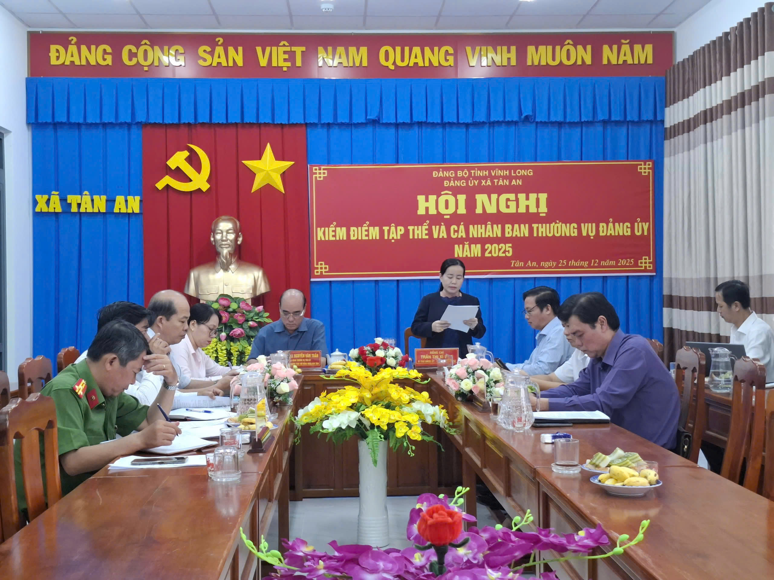 TÂN AN HOÀN THÀNH CÔNG TÁC KIỂM ĐIỂM TẬP THỂ, CÁ NHÂN BAN THƯỜNG VỤ ĐẢNG ỦY XÃ NĂM 2025